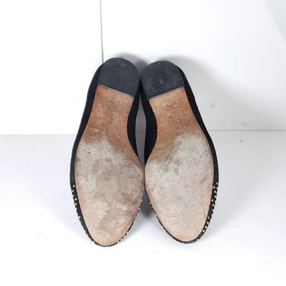 Loeffler Randall Women's Mo US 7,5B Black Suede Studded Slip On Flats Shoes - Picture 9 of 16